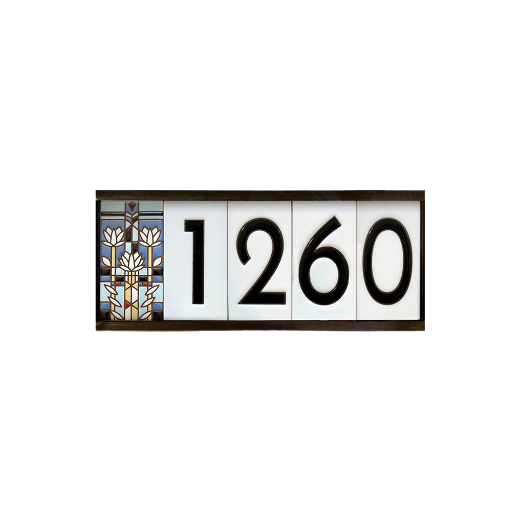Frank Lloyd Wright Framed Tile House Numbers