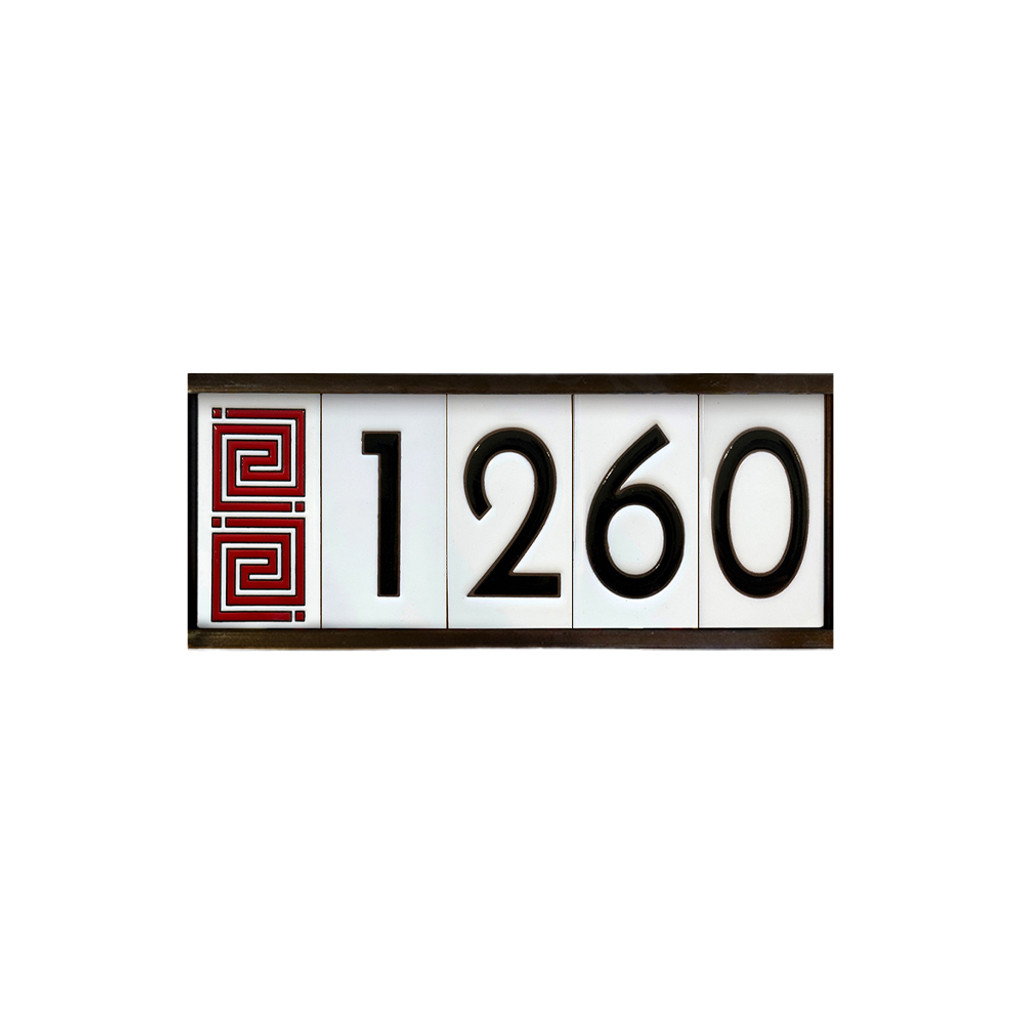 Frank Lloyd Wright Framed Tile House Numbers