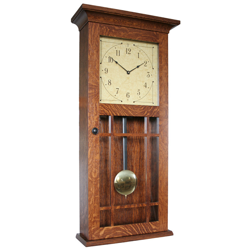 Amish Craftsman Lancaster Wall Clock - Quarter Sawn Oak