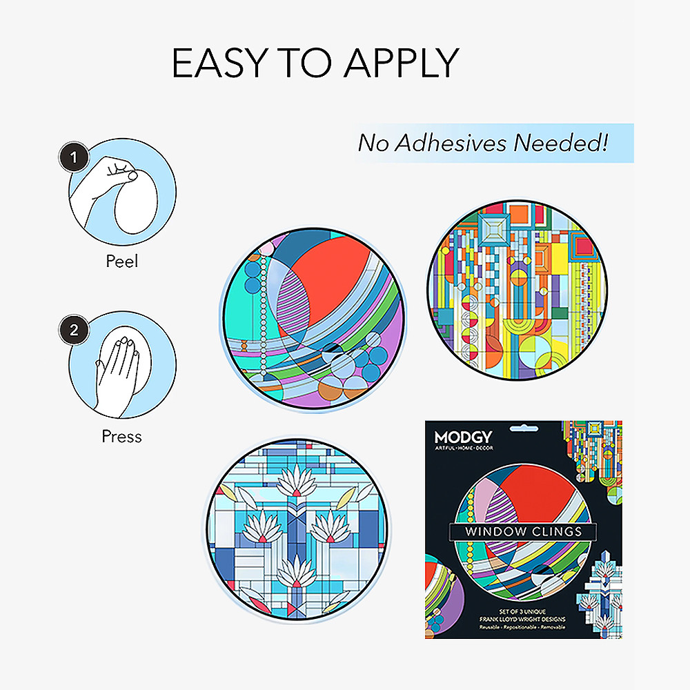 Modgy Frank Lloyd Wright Window Clings - Set of 3