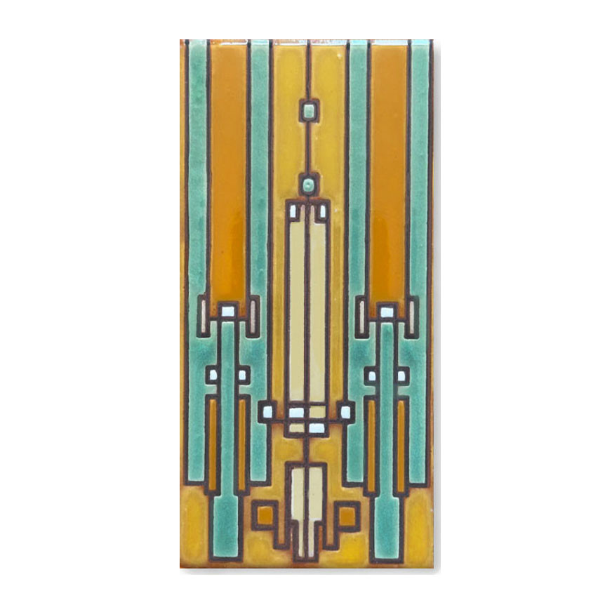 Carly Quinn Frank Lloyd Wright Coonley House Ceramic Art Tile 6"x 3"