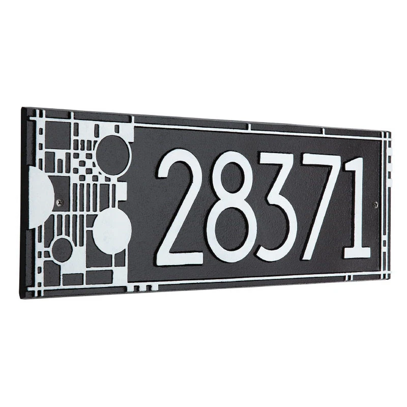 Frank Lloyd Wright Coonley House Number Plaque Black / White