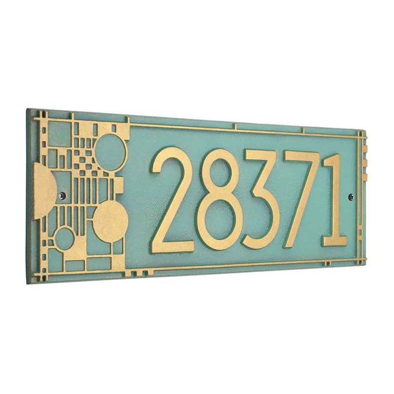 Frank Lloyd Wright Coonley House Number Plaque Bronze Verdigris