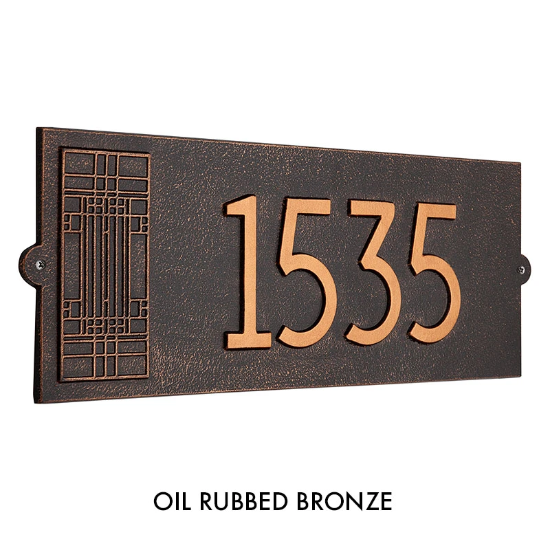 Frank Lloyd Wright Oak Park Modern House Address Plaque Oil Rubbed Bronze