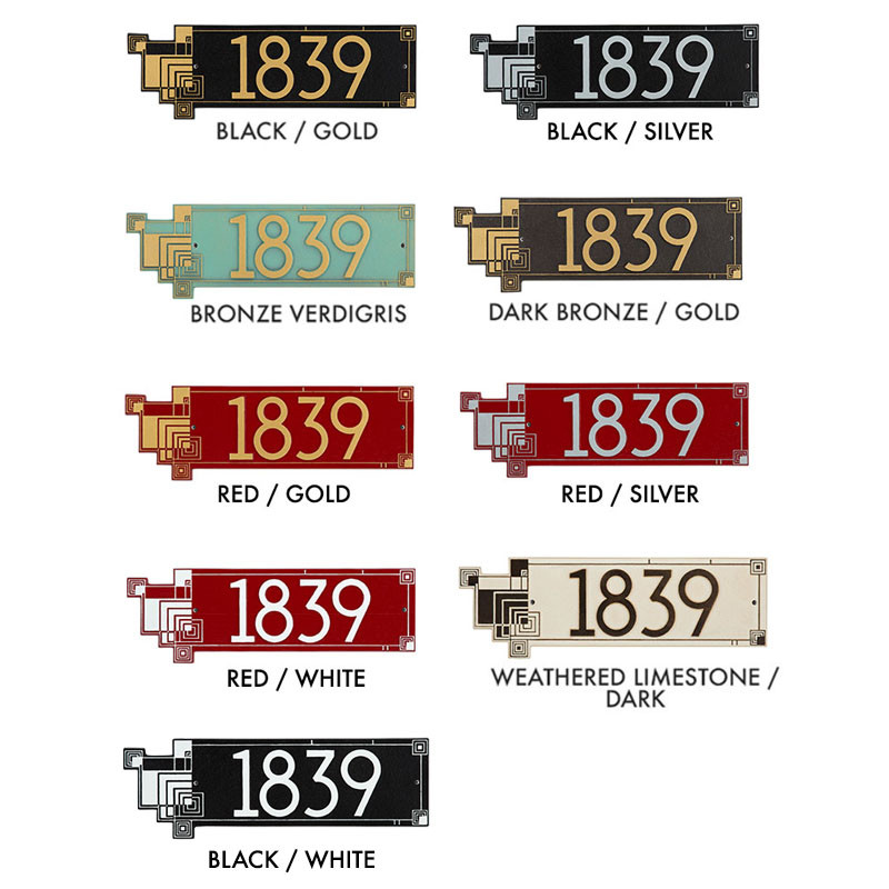 Frank Lloyd Wright Cube Abstractions House Address Plaque Color Swatches