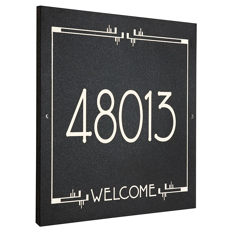 Frank Lloyd Wright Eagle Feather Granite Welcome Address Plaque White