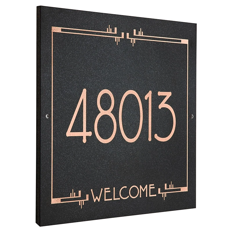 Frank Lloyd Wright Eagle Feather Granite Welcome Address Plaque Copper