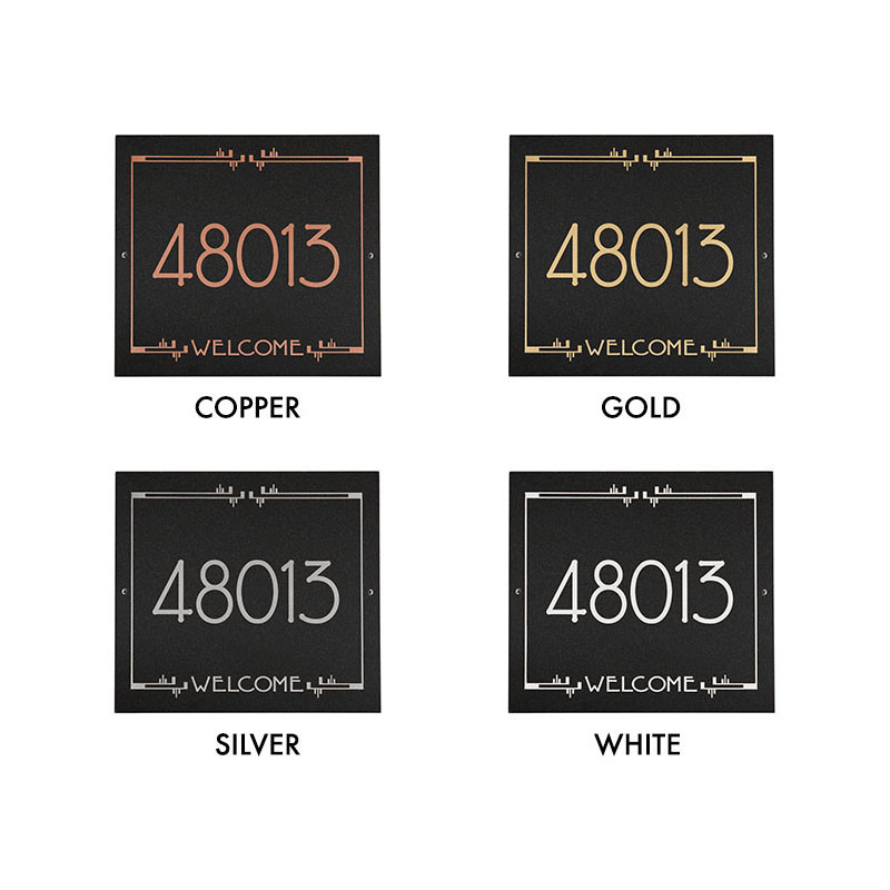 Frank Lloyd Wright Eagle Feather Granite Welcome Address Plaque Color Swatches