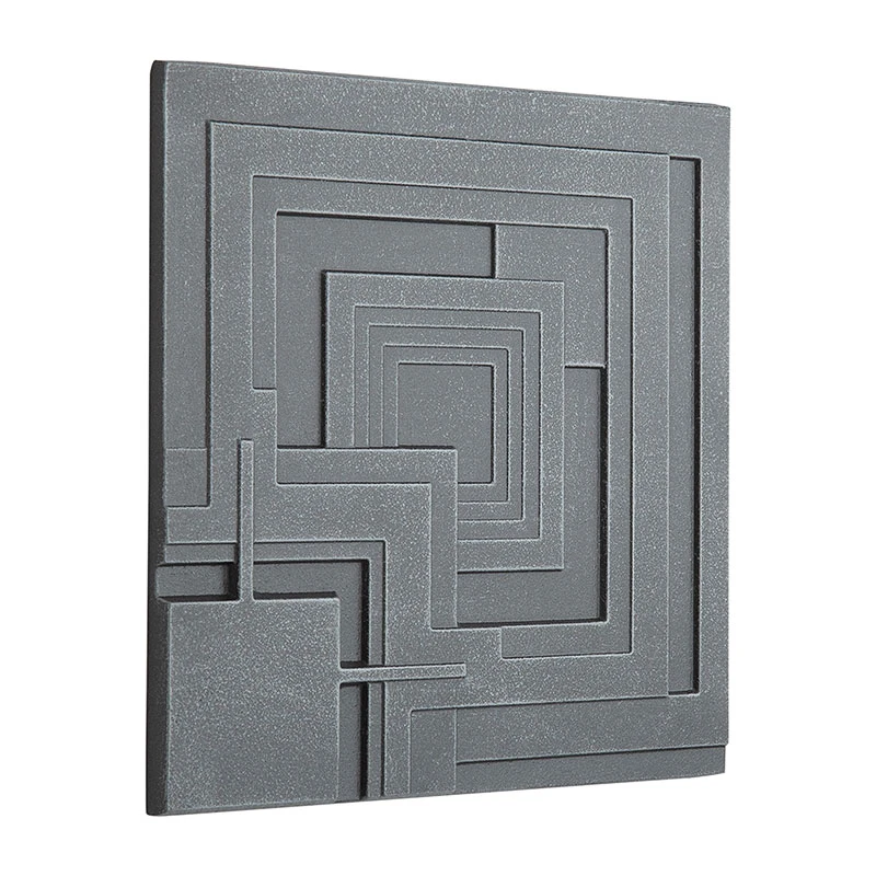 Frank Lloyd Wright Ennis Tile Plaques Set of 4 Pewter / Silver Angle