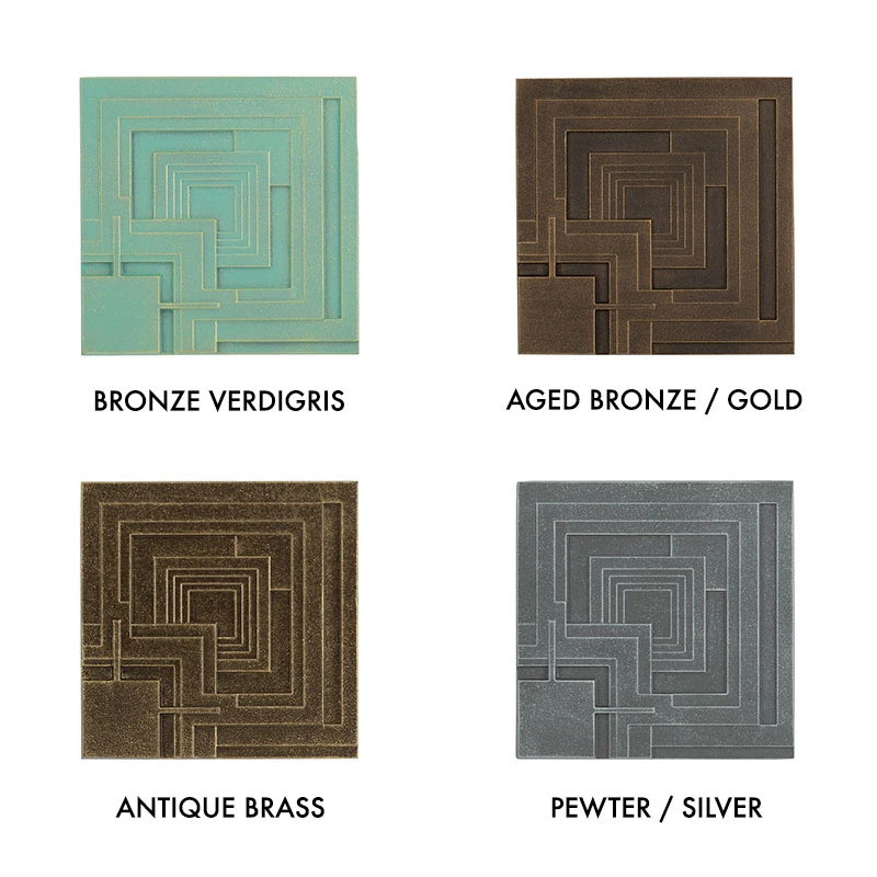 Frank Lloyd Wright Ennis Tile Plaques Set of 4 Color Swatch