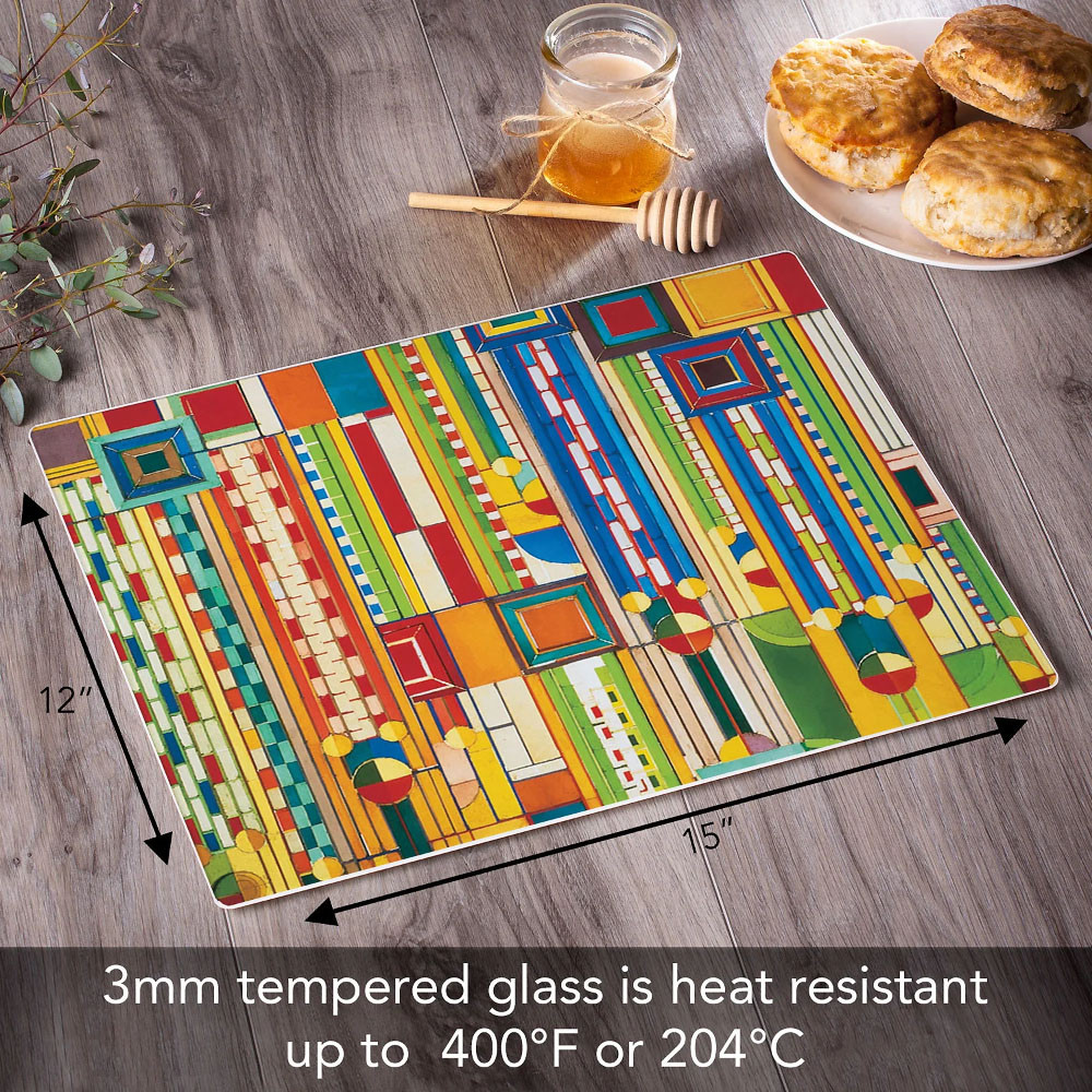 Frank Lloyd Wright Saguaro Forms Glass Cutting Board Dimensions