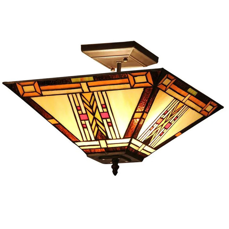 Arts & Crafts Gode Semi-Flush Ceiling Fixture
