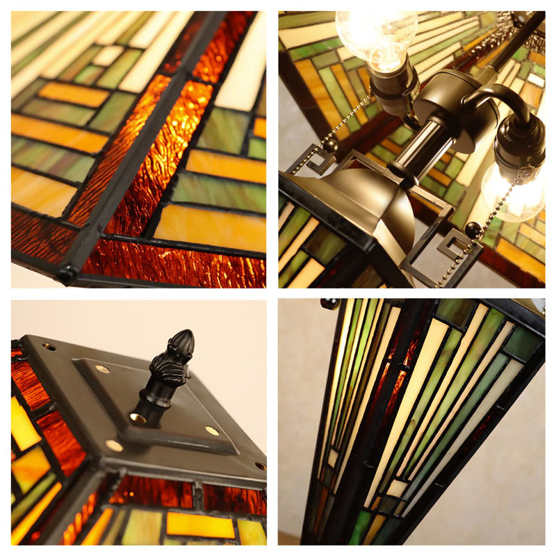 Arts & Crafts Innes 2 Lighted Base Table Lamp Collage