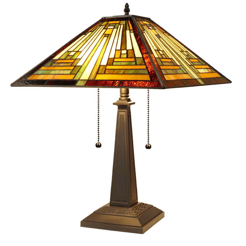 Arts & Crafts Innes 2 Stained Glass Table Lamp
