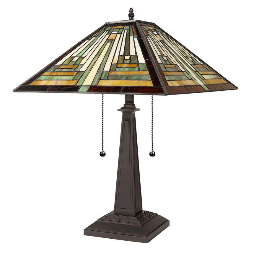 Arts & Crafts Innes 2 Stained Glass Table Lamp