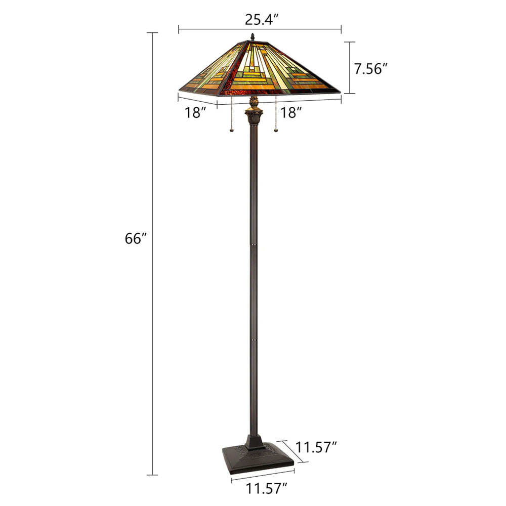 Arts & Crafts Innes 2 Floor Lamp Dimensions
