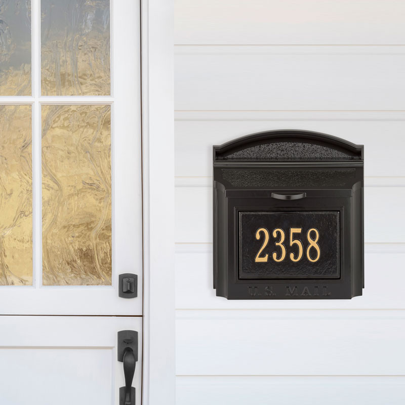 Modern Custom Locking Wall Mailbox Style Shot - Black