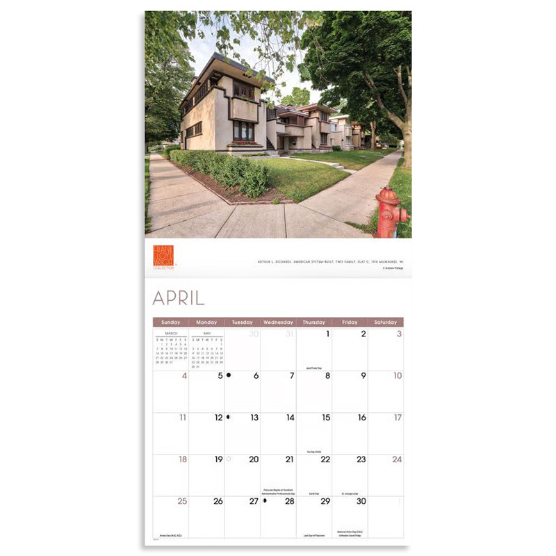 Frank Lloyd Wright 2027 Wall Calendar April