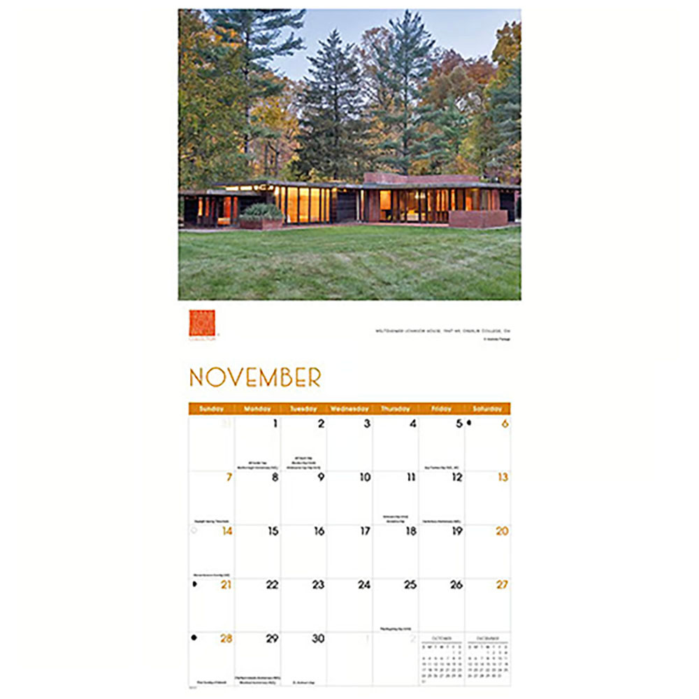 Frank Lloyd Wright 2027 Wall Calendar November