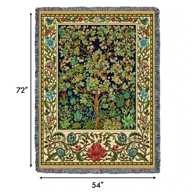 William Morris Strawberry Thief Tapestry Throw Blanket Dimensions