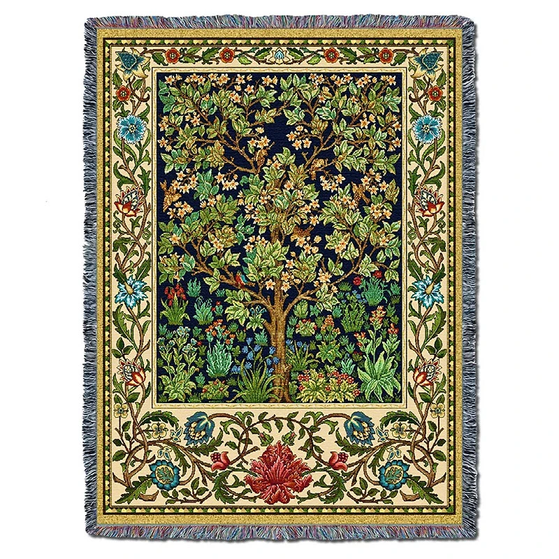 William Morris Strawberry Thief Tapestry Throw Blanket