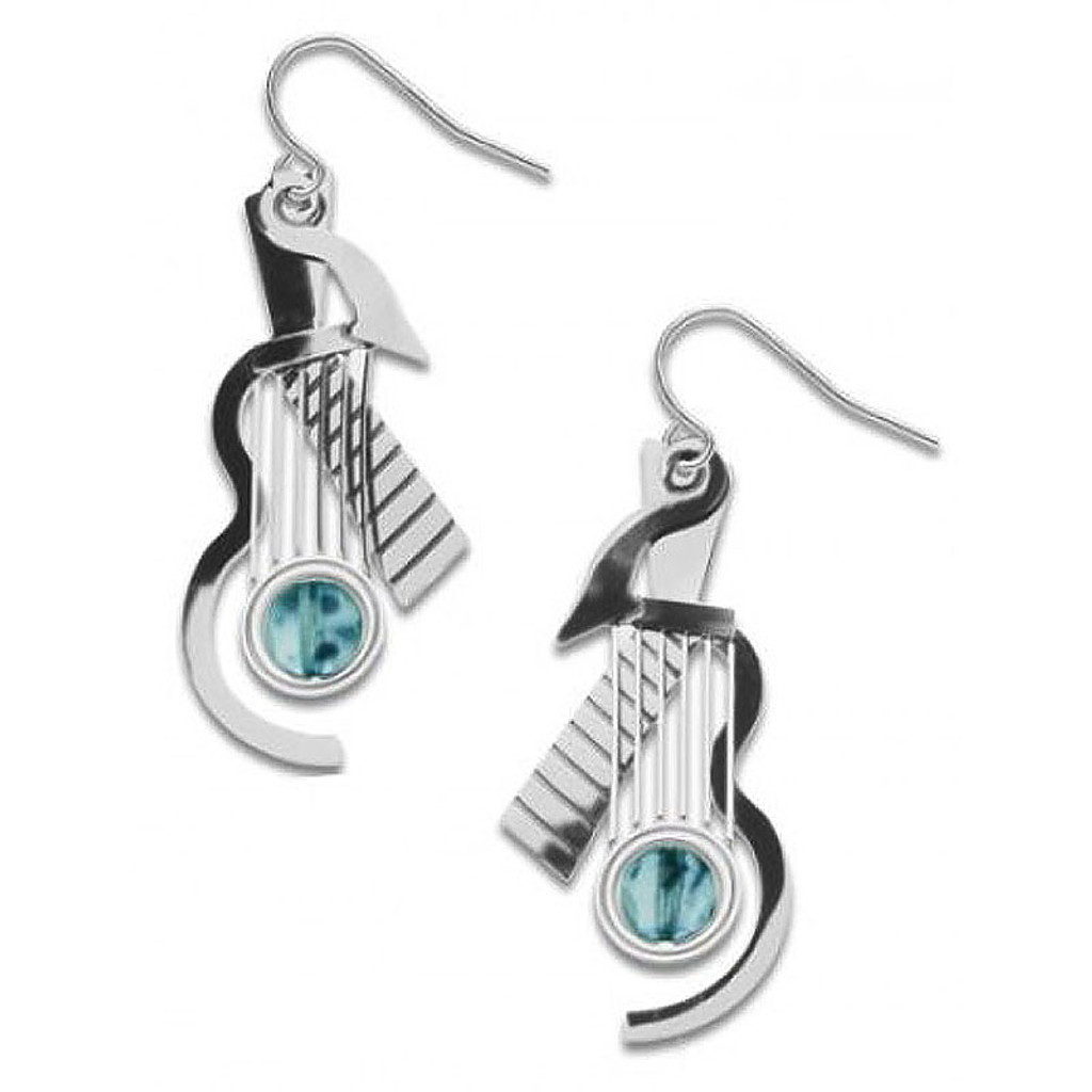 Cubist Guitar Earrings