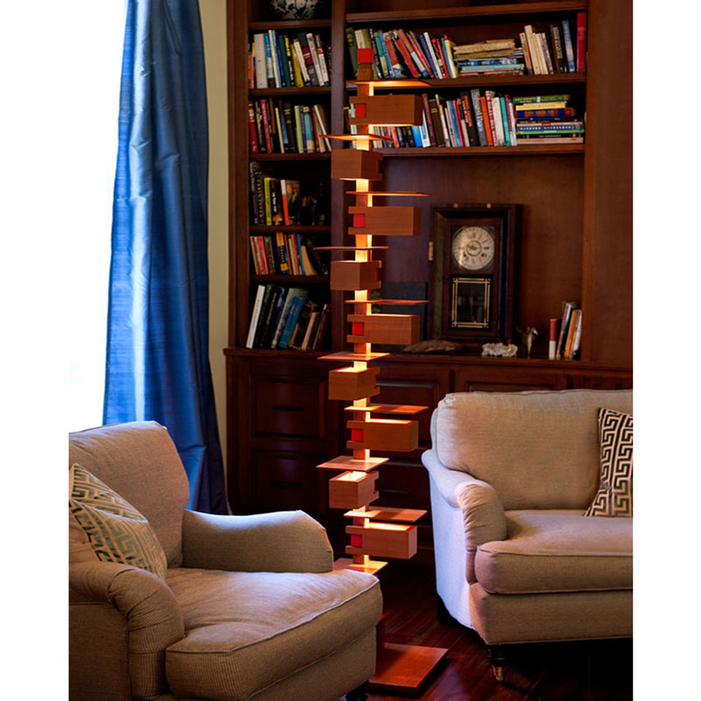 Frank Lloyd Wright Taliesin 2 Floor Lamp - Cherry