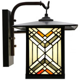 Mission Craftsman Stained Glass Wall Sconce - 96 Side