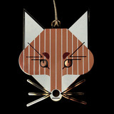 Charley Haper Brass Fox Ornament Adornment