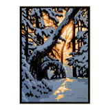 Laura Wilder Winter Woods IV Limited Edition Matted Block Print