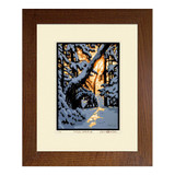 Laura Wilder Winter Woods IV Limited Edition Matted Block Print Ivory