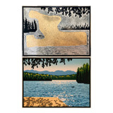 Laura Wilder Lake View II Limited Edition Framed Matted Block Print Process