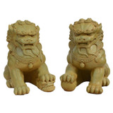 Fu Dog Pair in Cast Stone Weathered Bronze