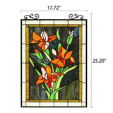 Arts and Crafts Lilies Stained Glass Panel Measurements