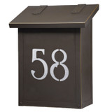 Numbered Brass Vertical Mailbox - Wispy White