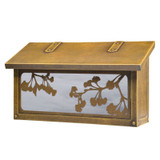 Ginkgo Tree Brass Horizontal Mailbox Wispy White