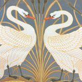 Walter Crane Swans Silk Chiffon Scarf closeup