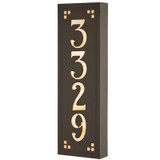 Craftsman Vertical Illuminated Solid Brass House Numbers Plaque (4 digits)