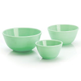 Mosser Glass 3-Piece Mixing Bowl Set - Jadeite Arranged 