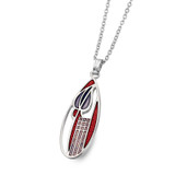 Charles Rennie Mackintosh Tulip and Lattice Pendant Necklace - Red