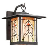 Mission Craftsman Stained Glass Wall Sconce - Logan 