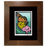 Laura Wilder Monarch & Milkweed Limited Edition Framed Matted Block Print