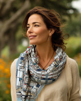 Frank Lloyd Wright Waterlilies Silk Blend Shawl Style Shot