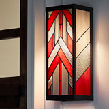 Mission Craftsman Stained Glass Wall Sconce - Gideon