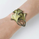 Ginkgo Leaf Bronze Cuff Bracelet by Michael Michaud 