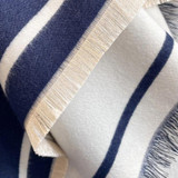 Ginkgo Square Reversible Navy & Cream Shawl Wrap