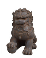 Fu Dog (Male) in Cast Stone (Dark Walnut)