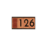 Frank Lloyd Wright Framed Terracotta Tile House Numbers With Whirling Arrow Cap Tile