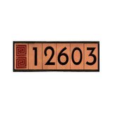 Frank Lloyd Wright Framed Terracotta Tile House Numbers With Whirling Arrow Cap Tile