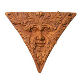 Triangular Green Man Plaque in Cast Stone